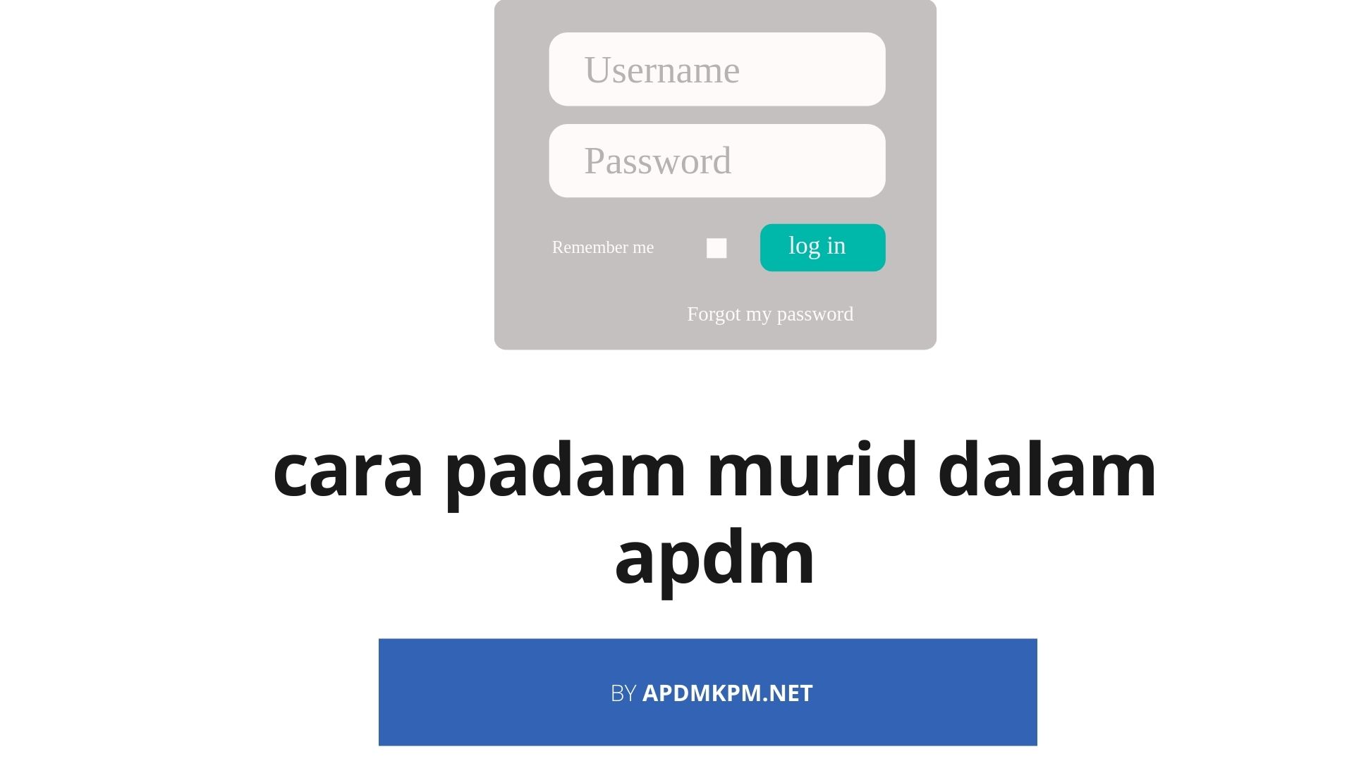 cara padam murid dalam apdm